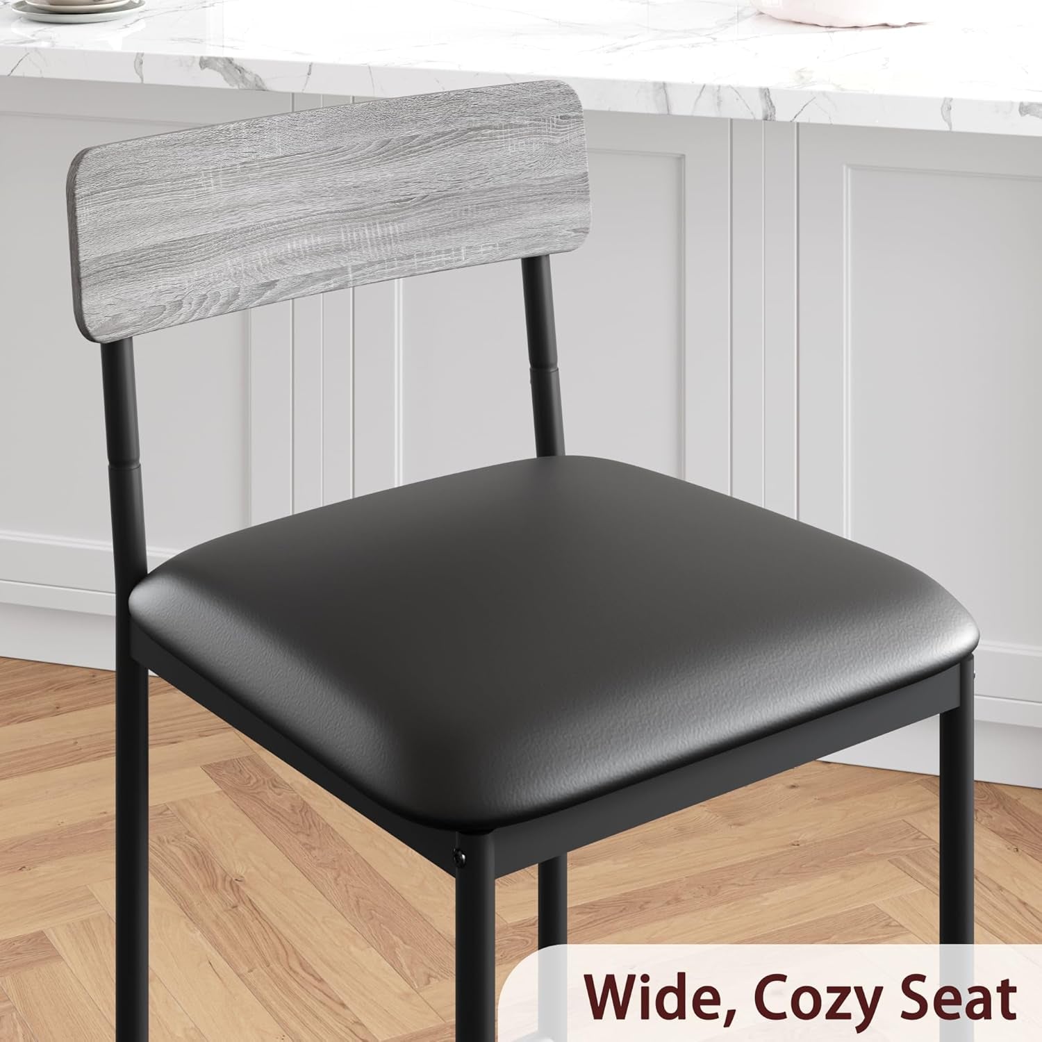 Gray Upholstered Counter Height Bar Stools Set Of 2