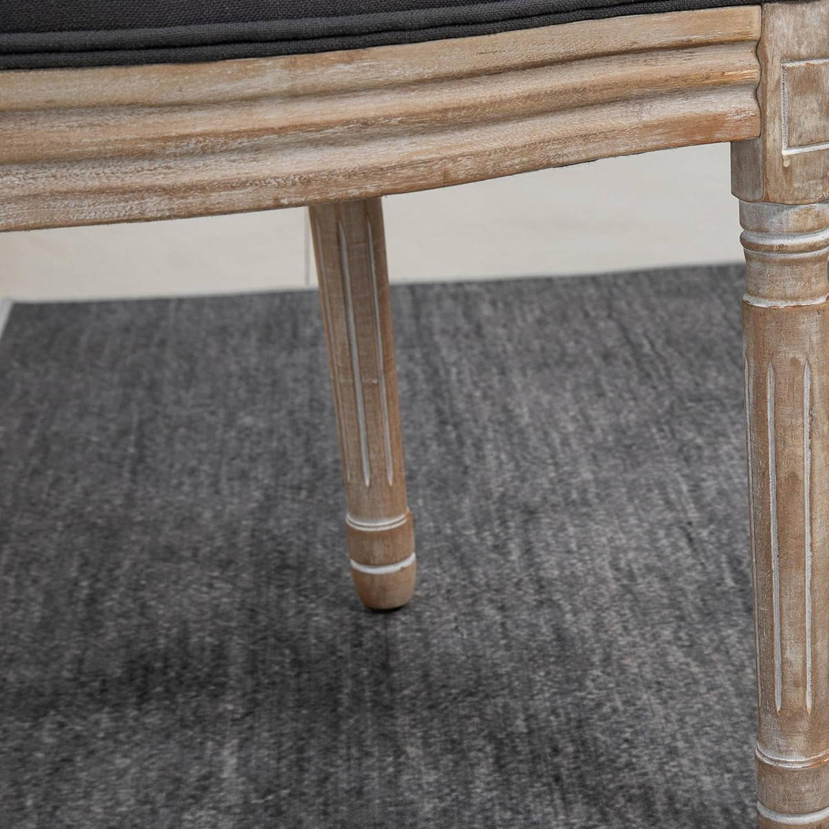 Gray Upholstered Dining Chair Set Of 2 French Style Armless Cushioned