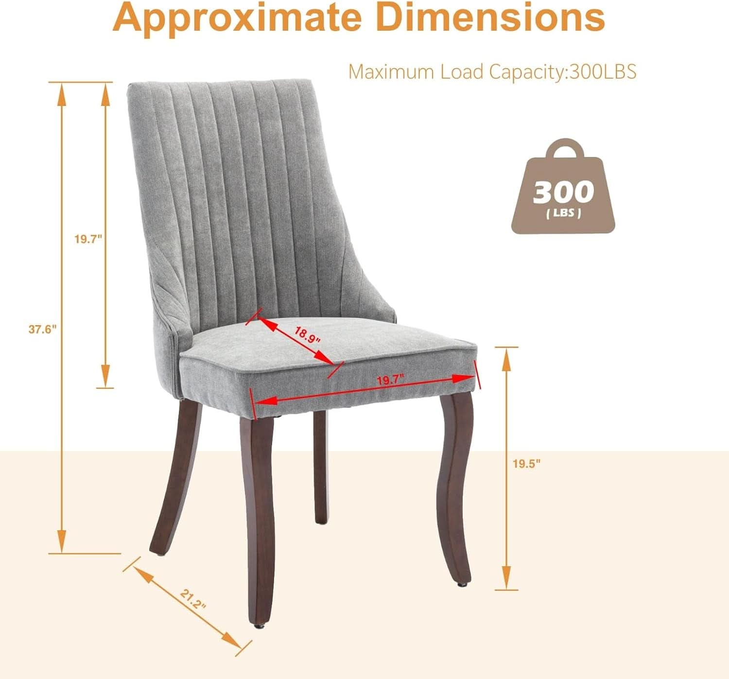 Gray Velvet Dining Chairs Channel Tufted For Kitchen
