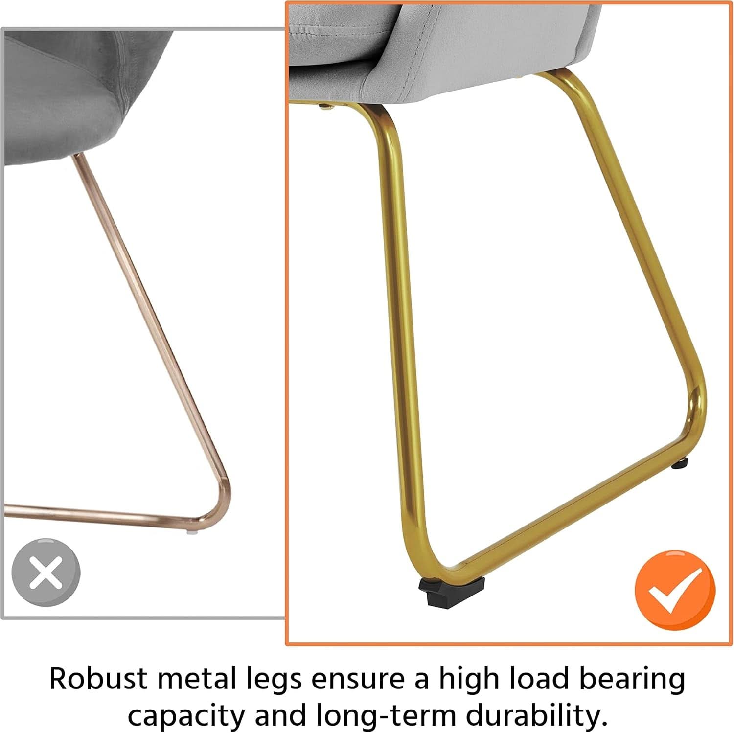 Gray Velvet Flower Shape Vanity Chair With Gold Metal Legs