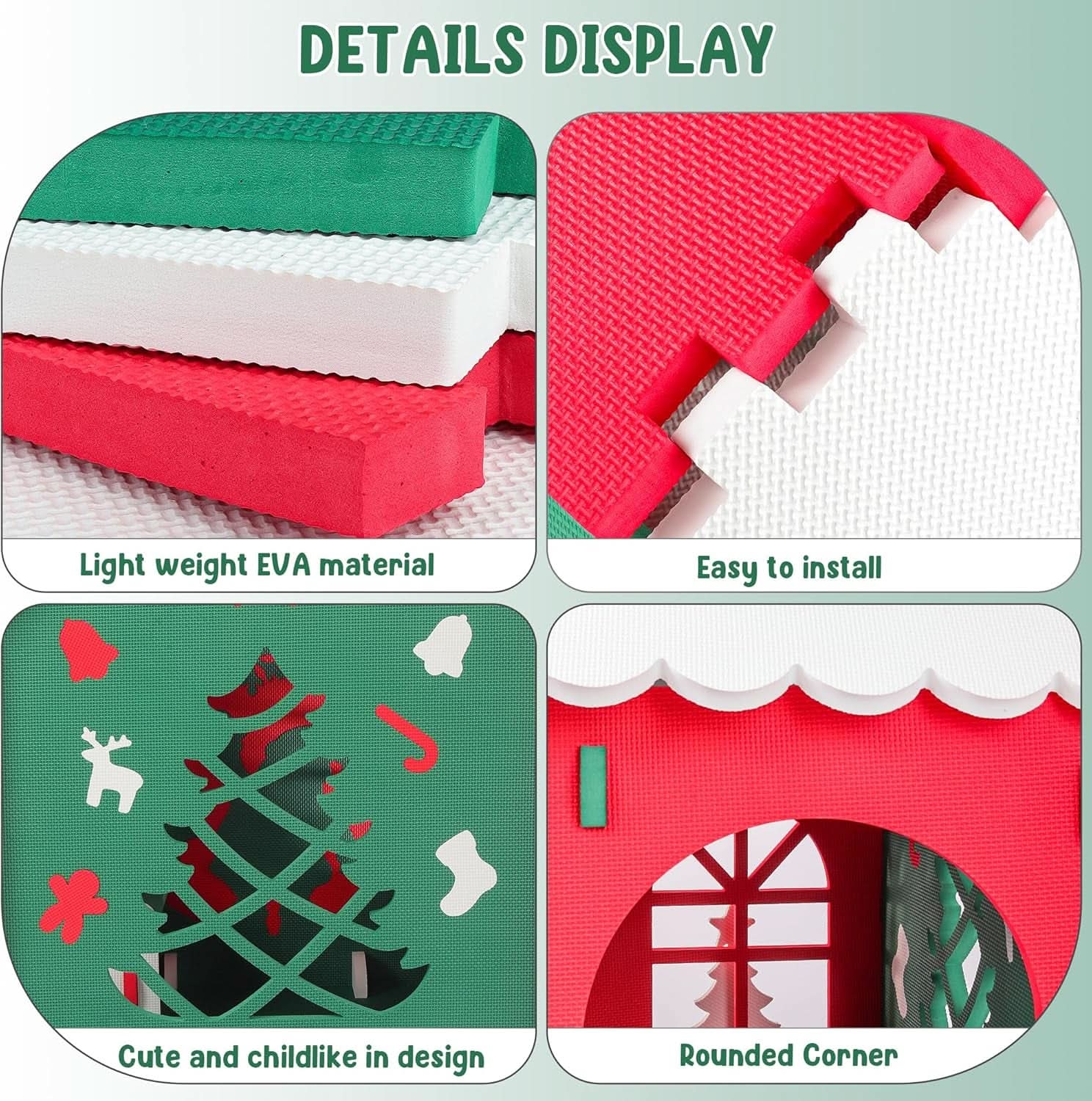 Green EVA Foam Kids Playhouse Foldable Indoor Outdoor