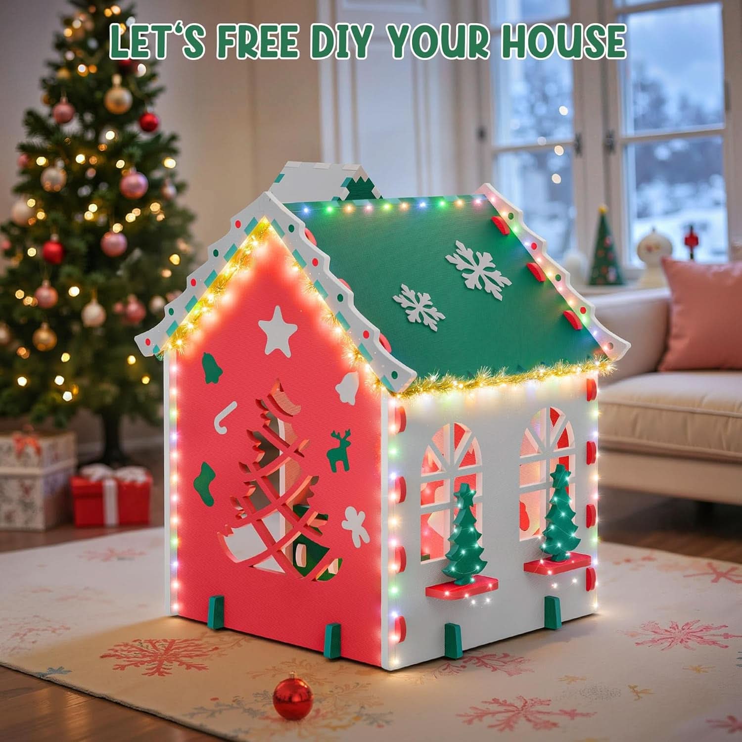 Green EVA Foam Kids Playhouse Foldable Indoor Outdoor
