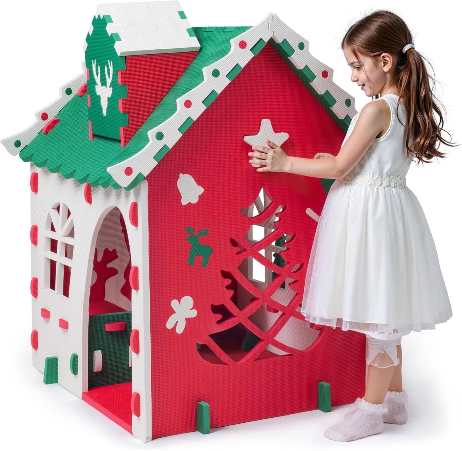 Green EVA Foam Kids Playhouse Foldable Indoor Outdoor