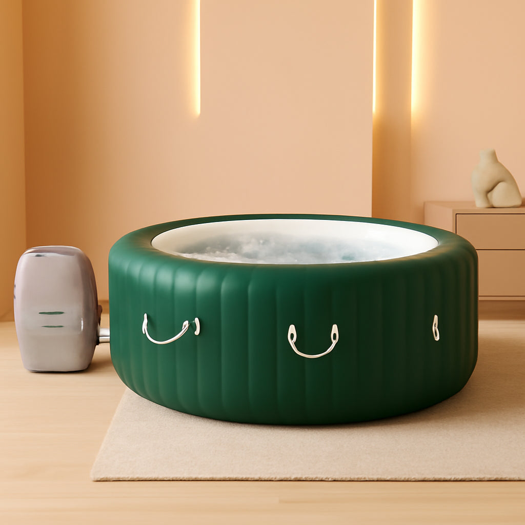 Green Inflatable Hot Tub 4 To 6 Person With Dual Covers
