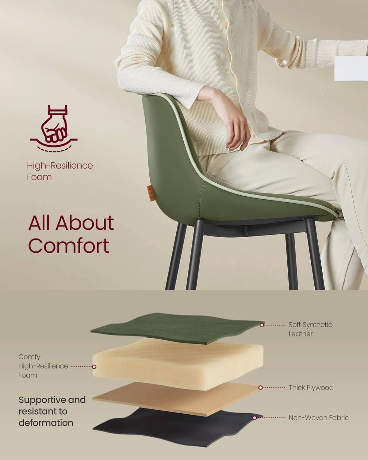 Green Leather Bar Stools With Back Modern Set Of Two