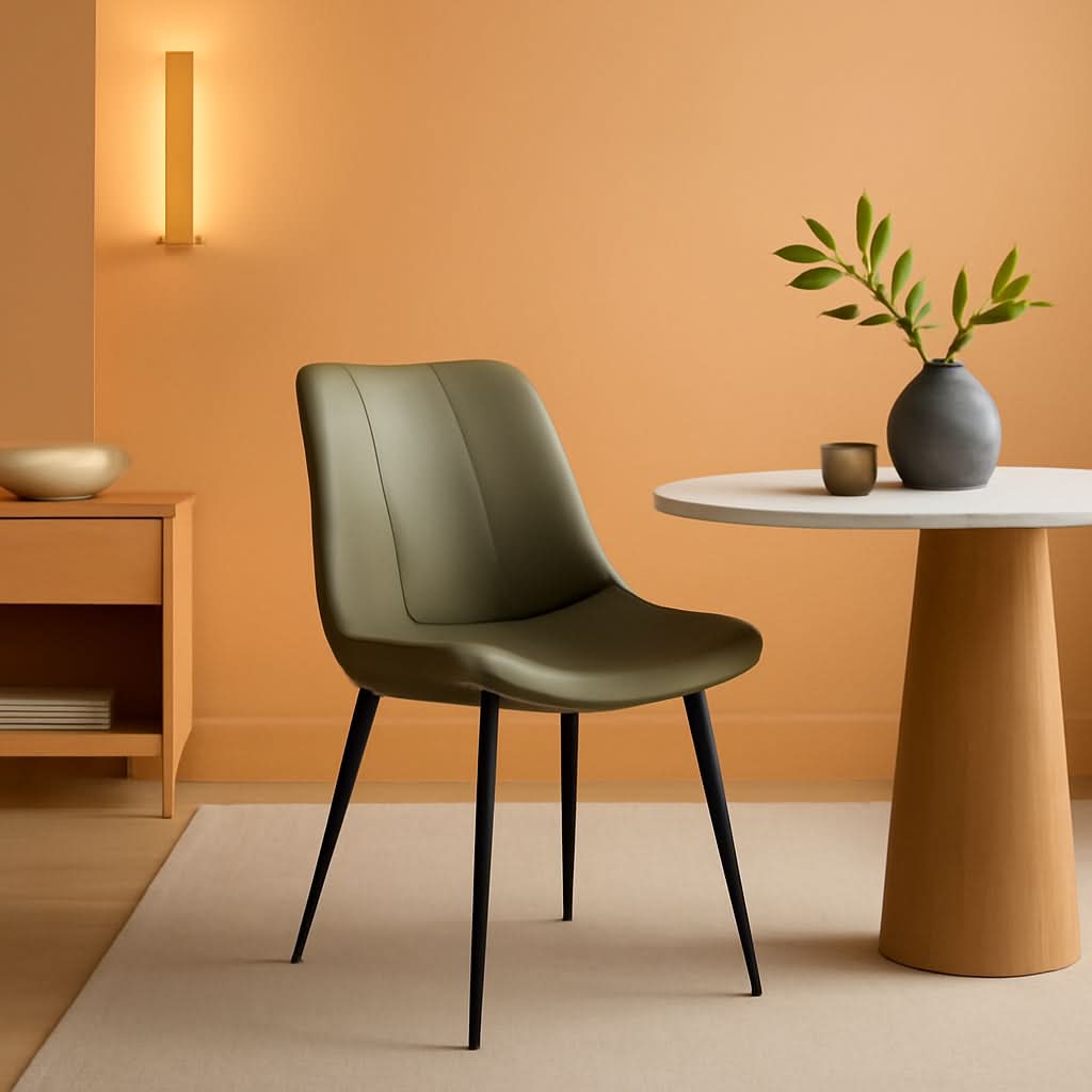 Green Leather Bar Stools With Back Modern Set Of Two
