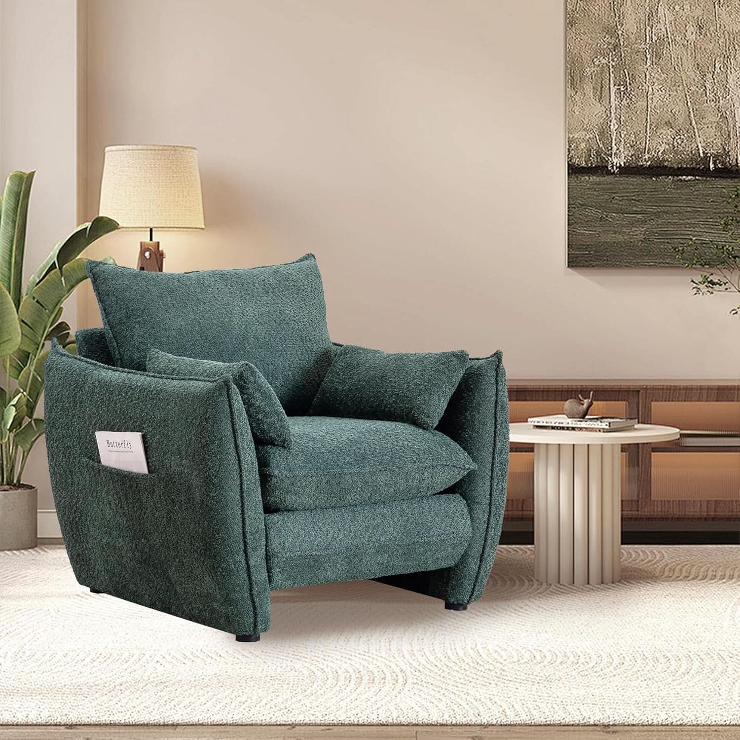 Green Oversized Luxurious Accent Chair Living Room