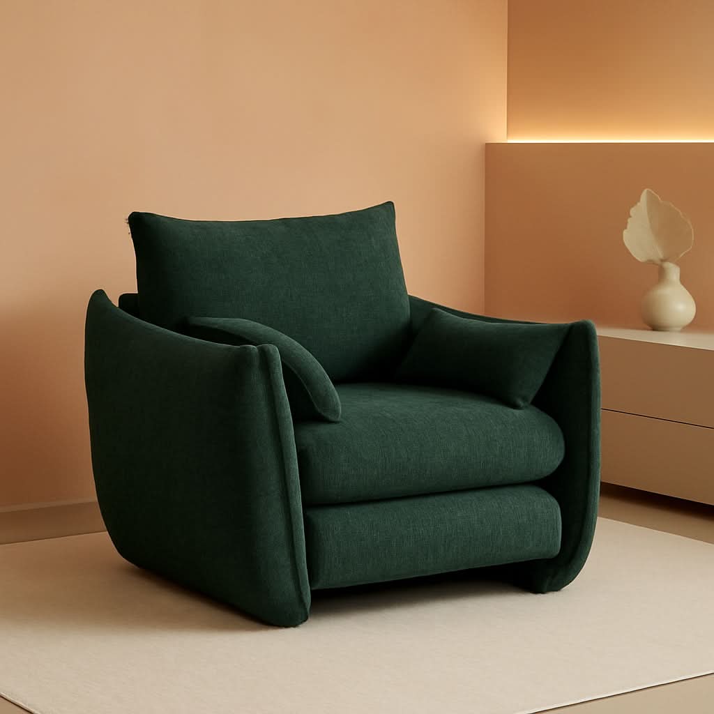 Green Oversized Luxurious Accent Chair Living Room