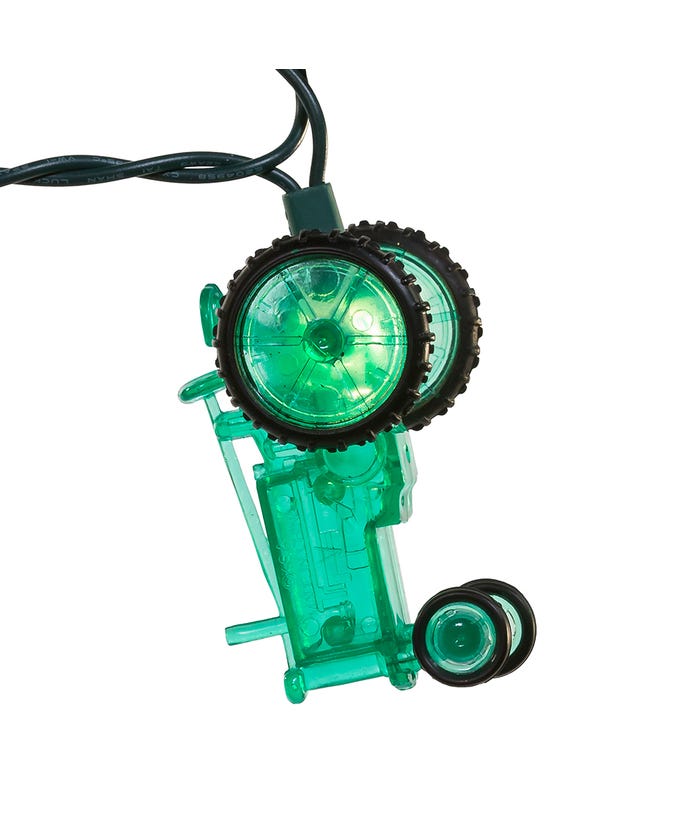 Green Tractor Novelty Light Set - 9 Feet