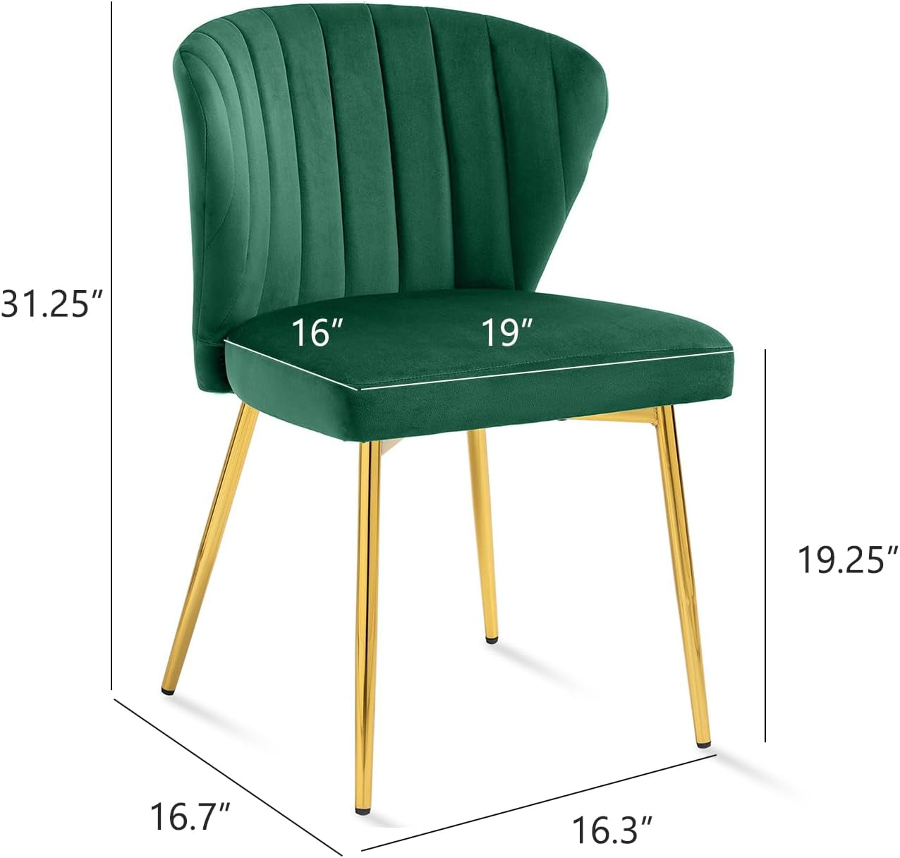 Green Velvet Dining Chair Set Of 4 For Dining Room