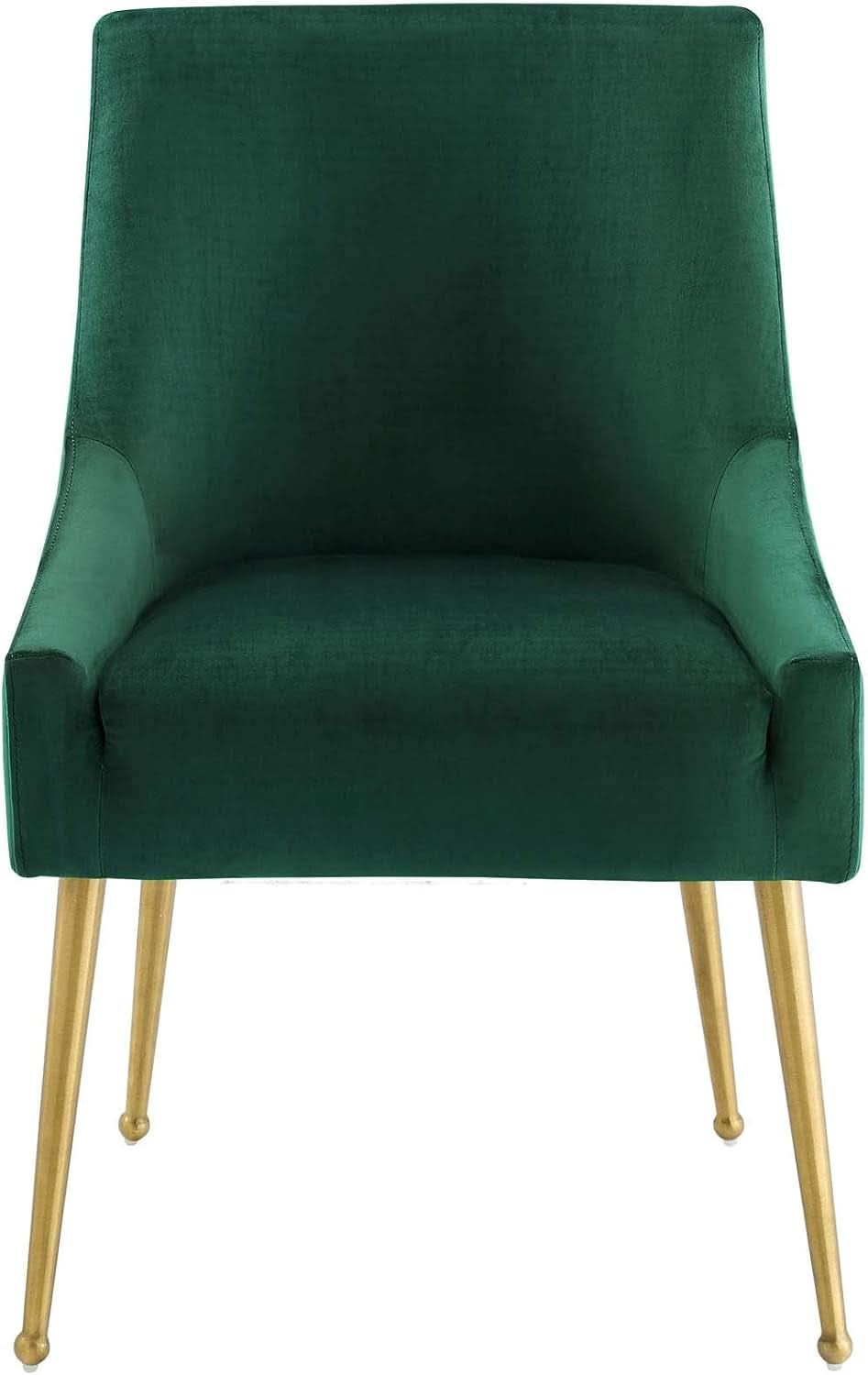 Green Velvet Dining Chair With Stain Resistant Upholstery