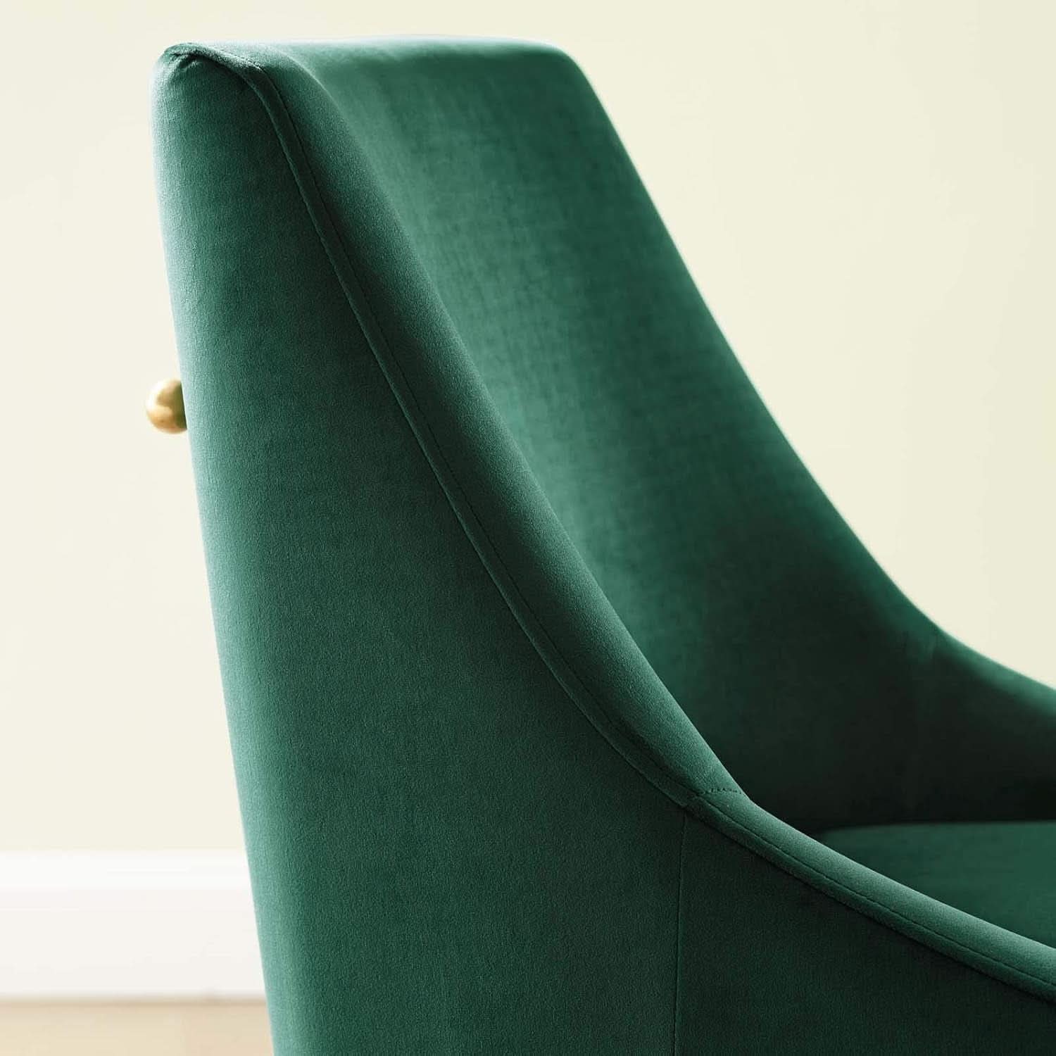 Green Velvet Dining Chair With Stain Resistant Upholstery