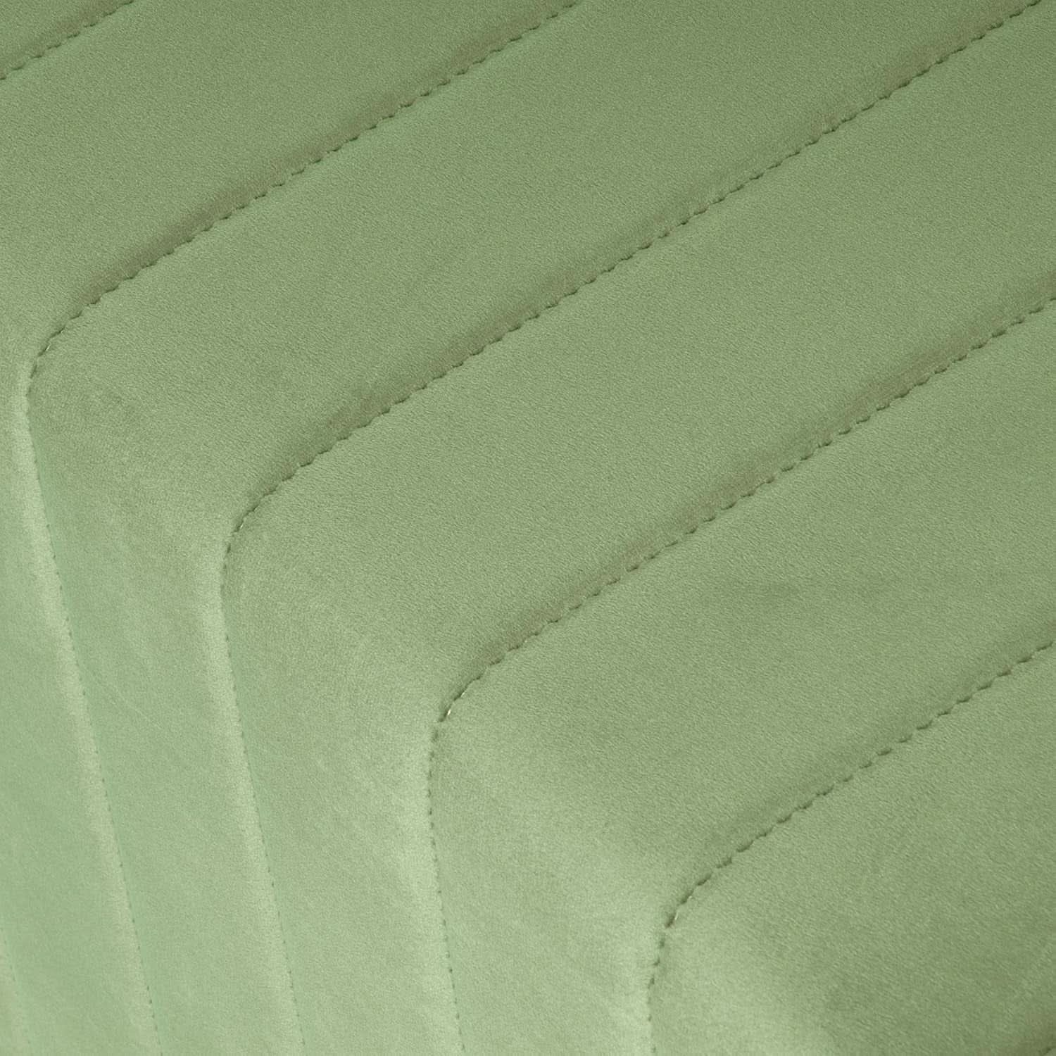 Green Velvety Tufted Ottoman Footstool 18.5 Inches