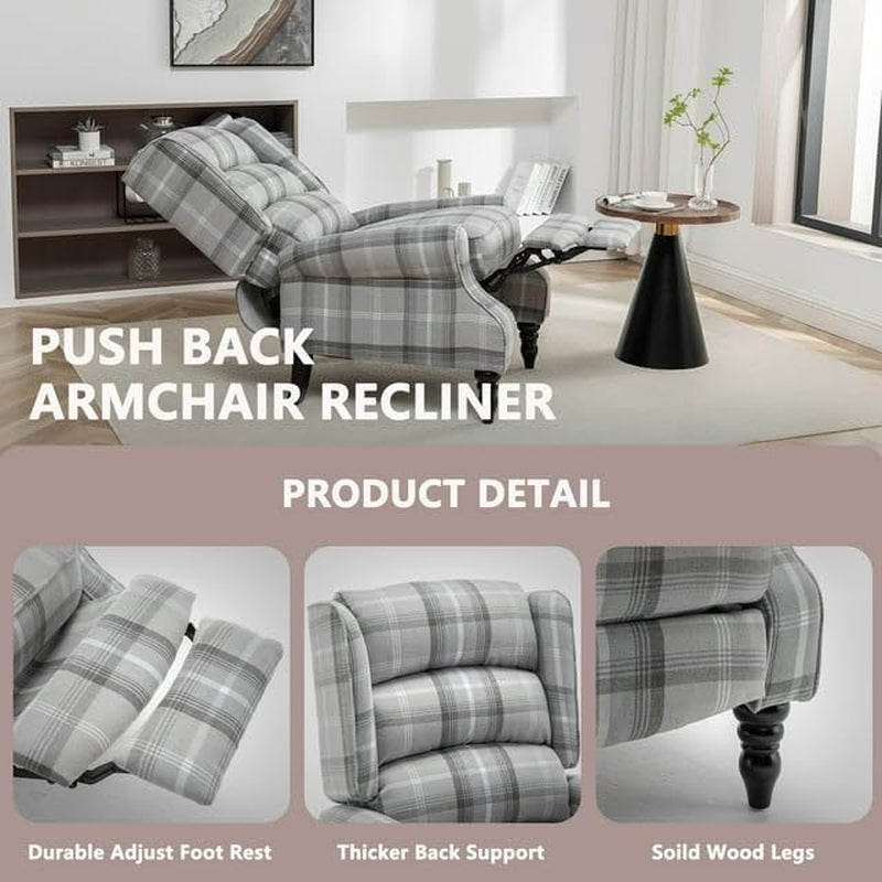 Green Wingback Recliner Chair With Adjustable Footrest