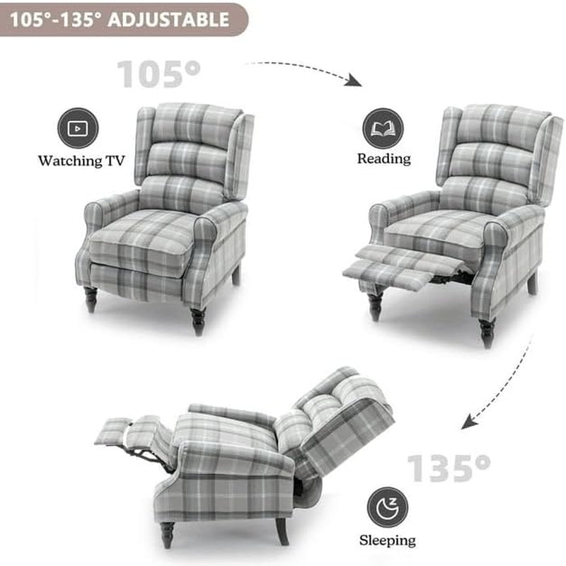 Green Wingback Recliner Chair With Adjustable Footrest