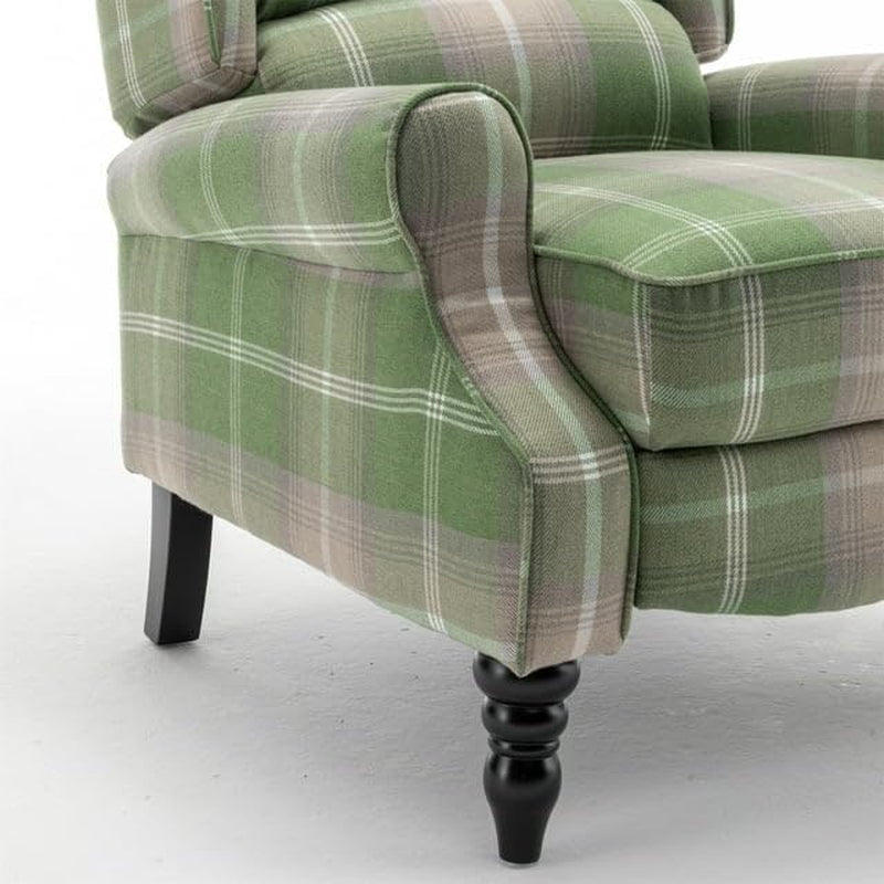 Green Wingback Recliner Chair With Adjustable Footrest