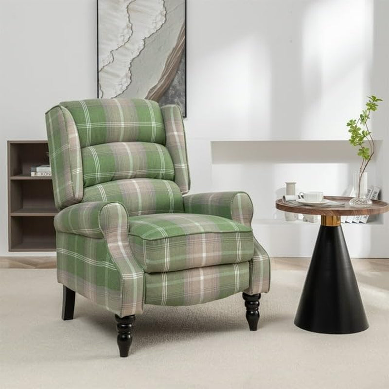 Green Wingback Recliner Chair With Adjustable Footrest