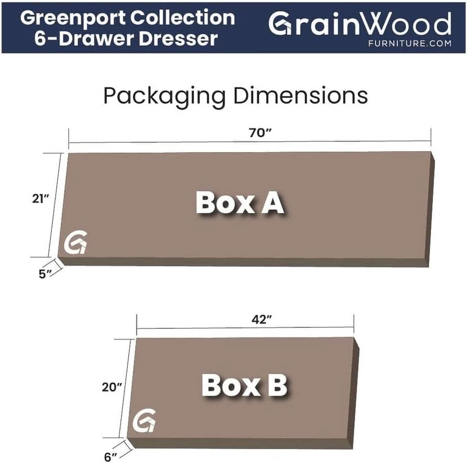 Greenport 6 Drawer Solid Wood Dresser Brushed White