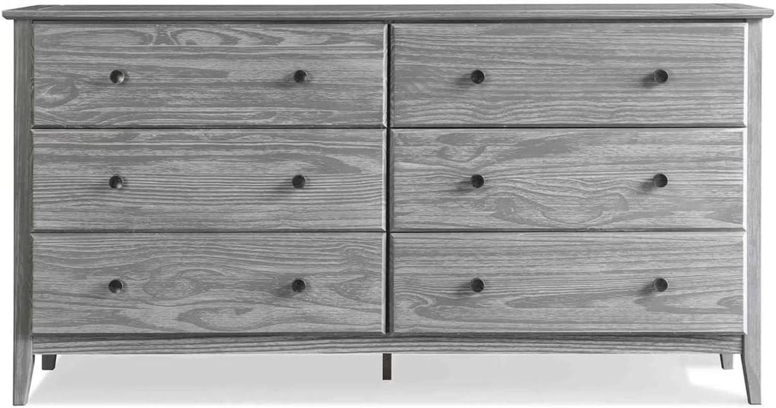 Greenport 6 Drawer Solid Wood Dresser Brushed White