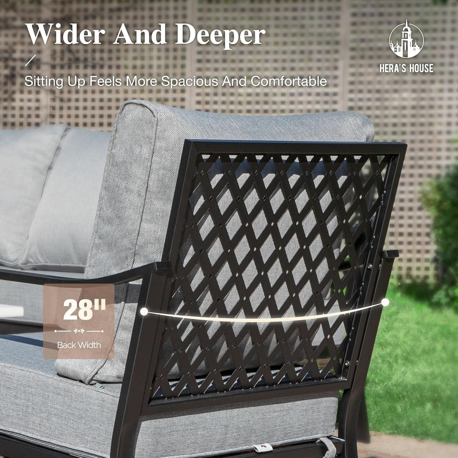 Grey 4 Piece Patio Furniture Set With Cushioned Chairs