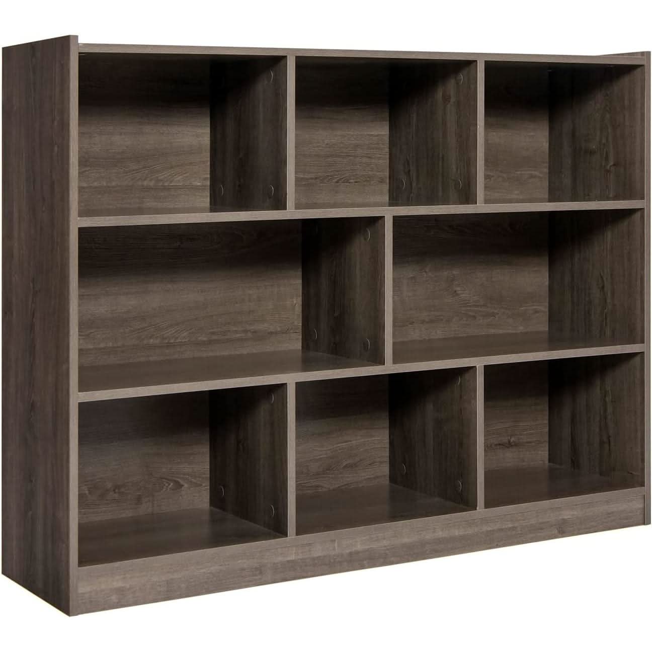 Grey 8 Cube Modular Bookcase For Living Rooms With Display