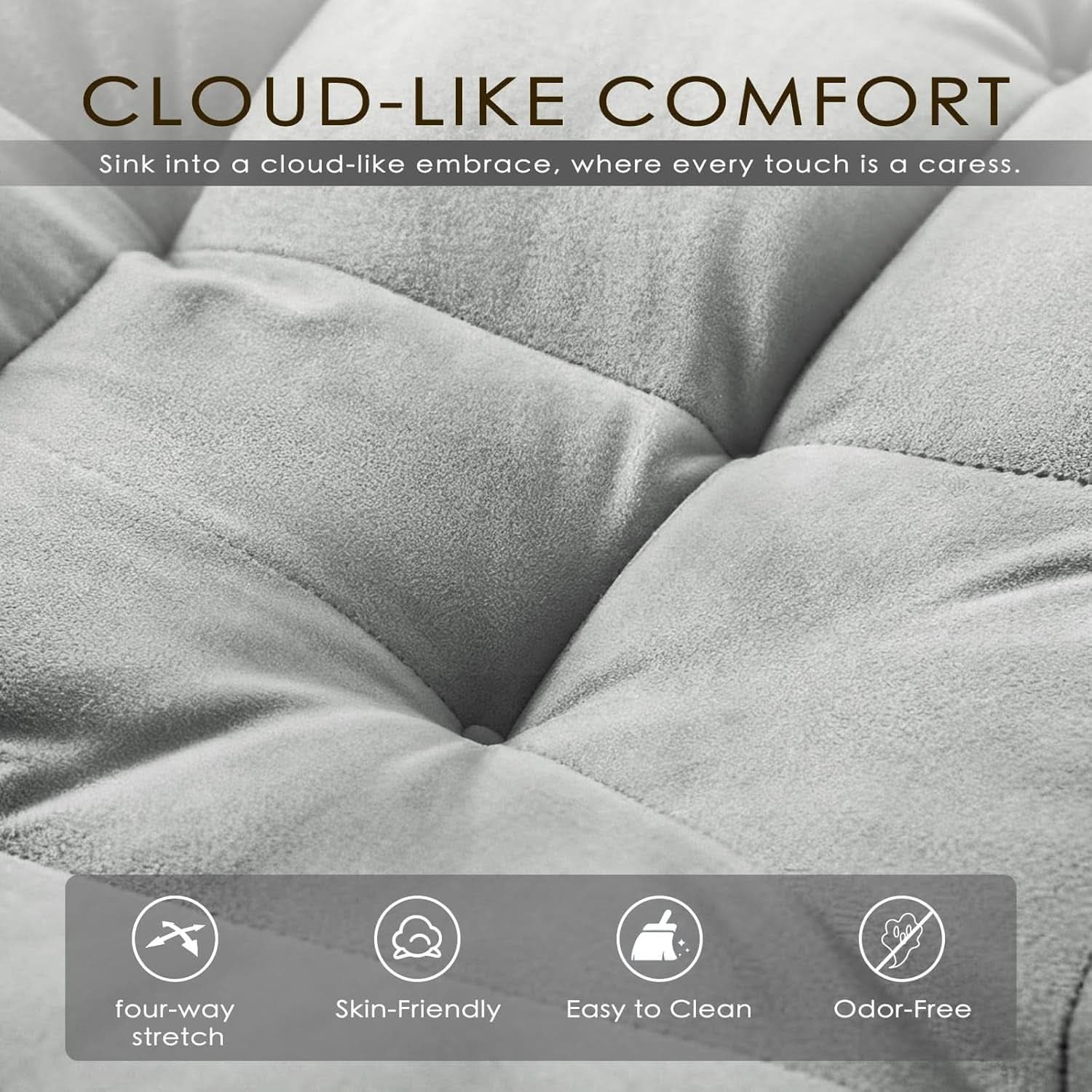 Grey Convertible Sleeper Loveseat Bed With ThreeInOne