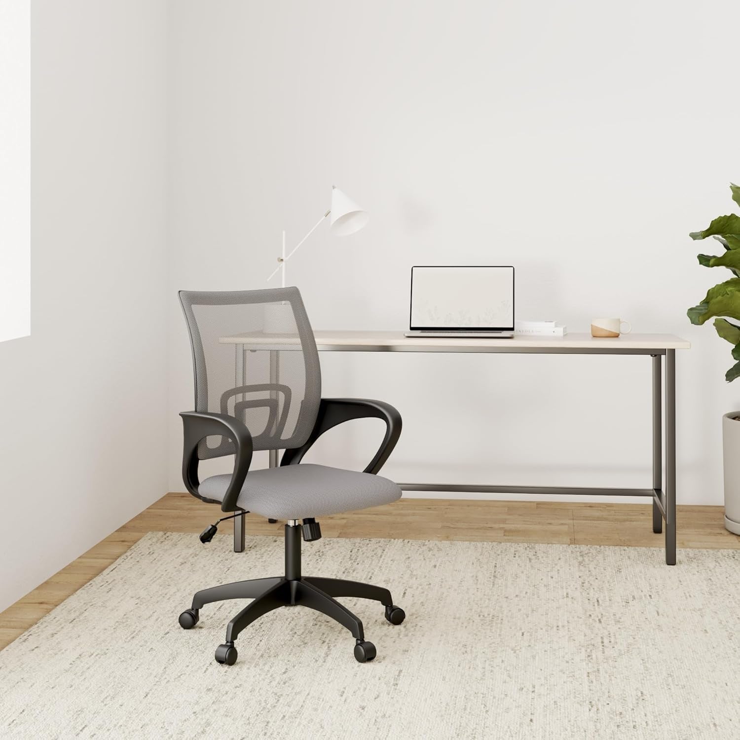 Grey Ergonomic Office Chair With Adjustable Lumbar Support