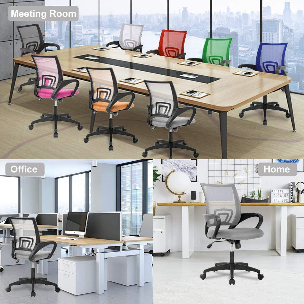 Grey Ergonomic Office Chair With Adjustable Lumbar Support
