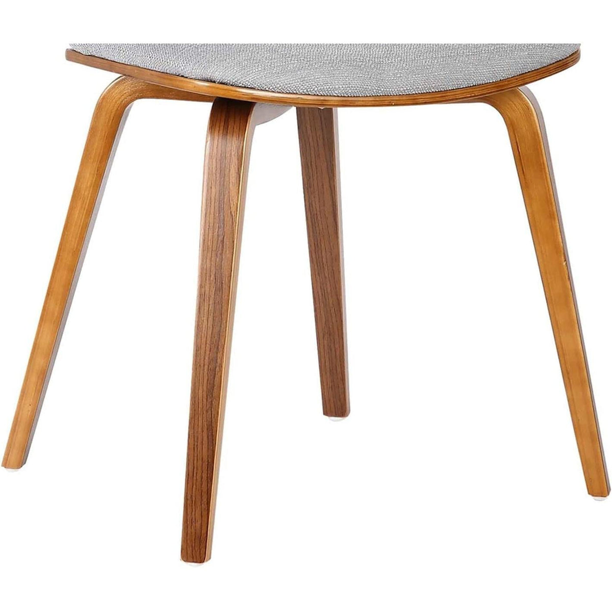 Grey Fabric Dining Chair With Walnut Wood Finish Mid Century Modern