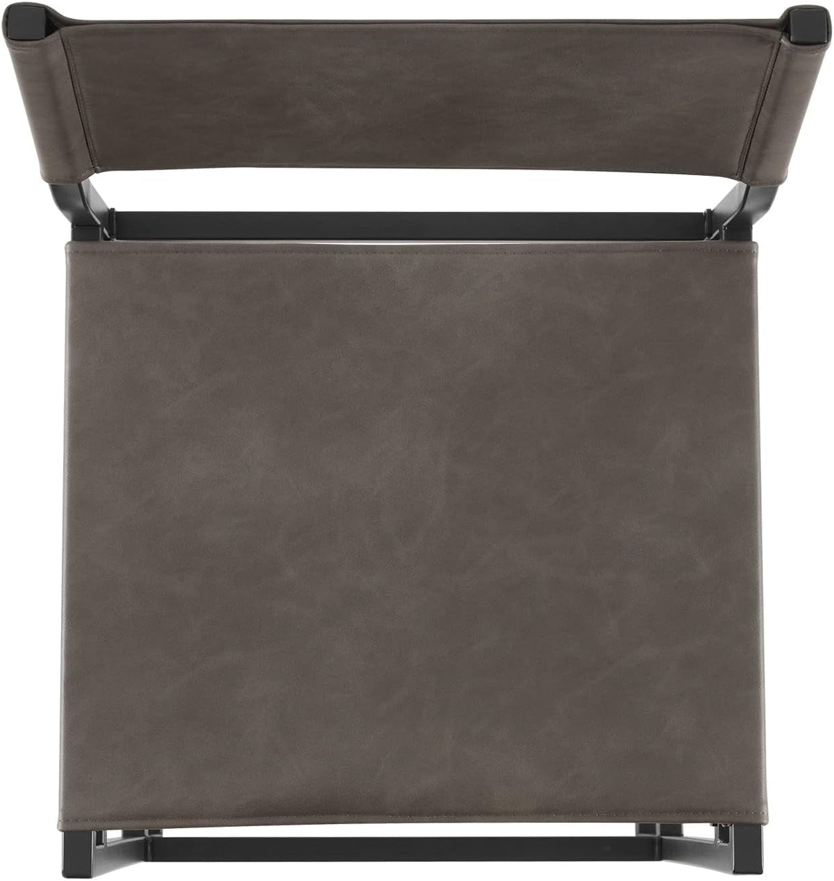 Grey Faux Leather Counter Height Bar Stools 24 Inch Seat Height Set Of 2 Back