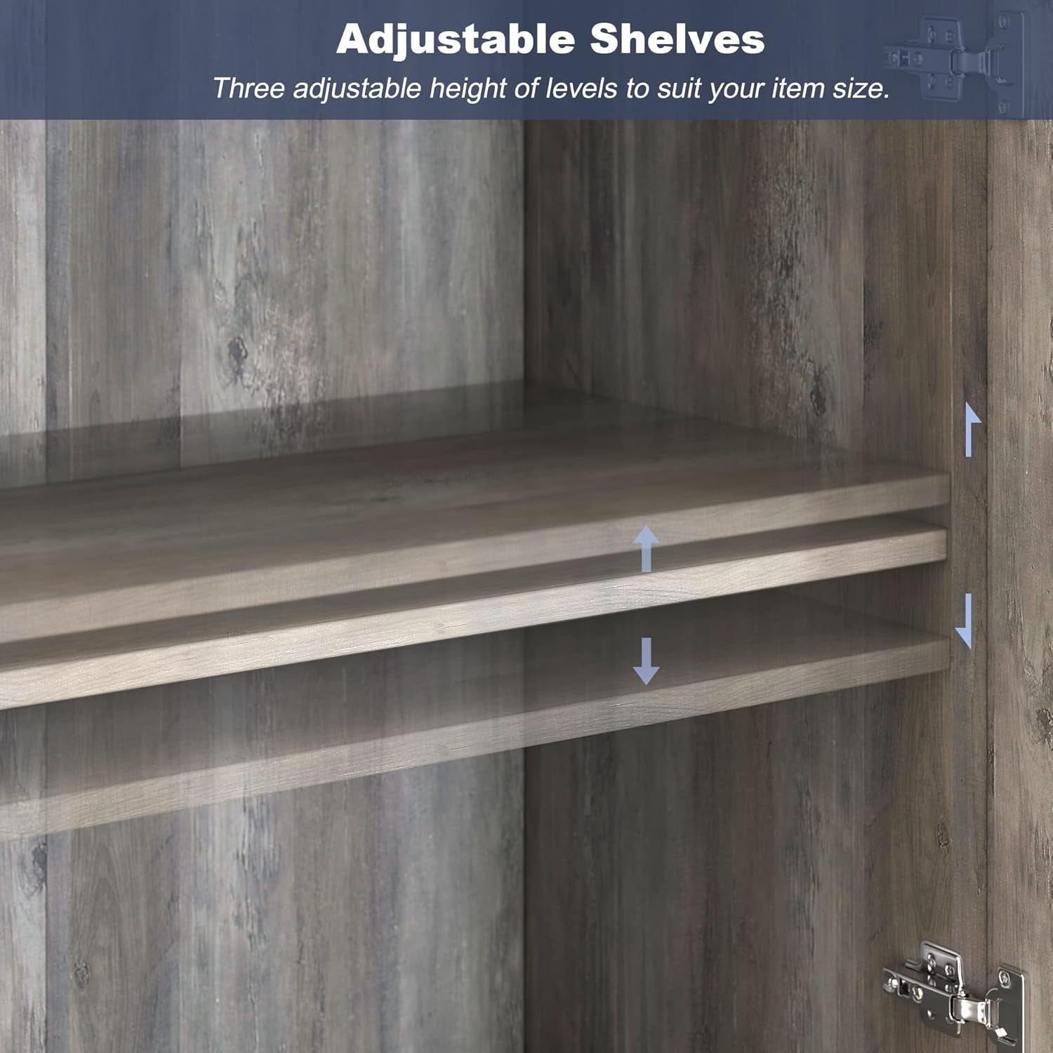 Grey Glass Doors Buffet Cabinet For Dining Room And Living Room
