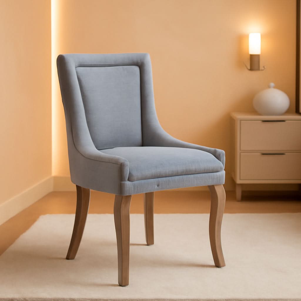 Grey High Back Dining Chairs Set Of 2 For Kitchen Use