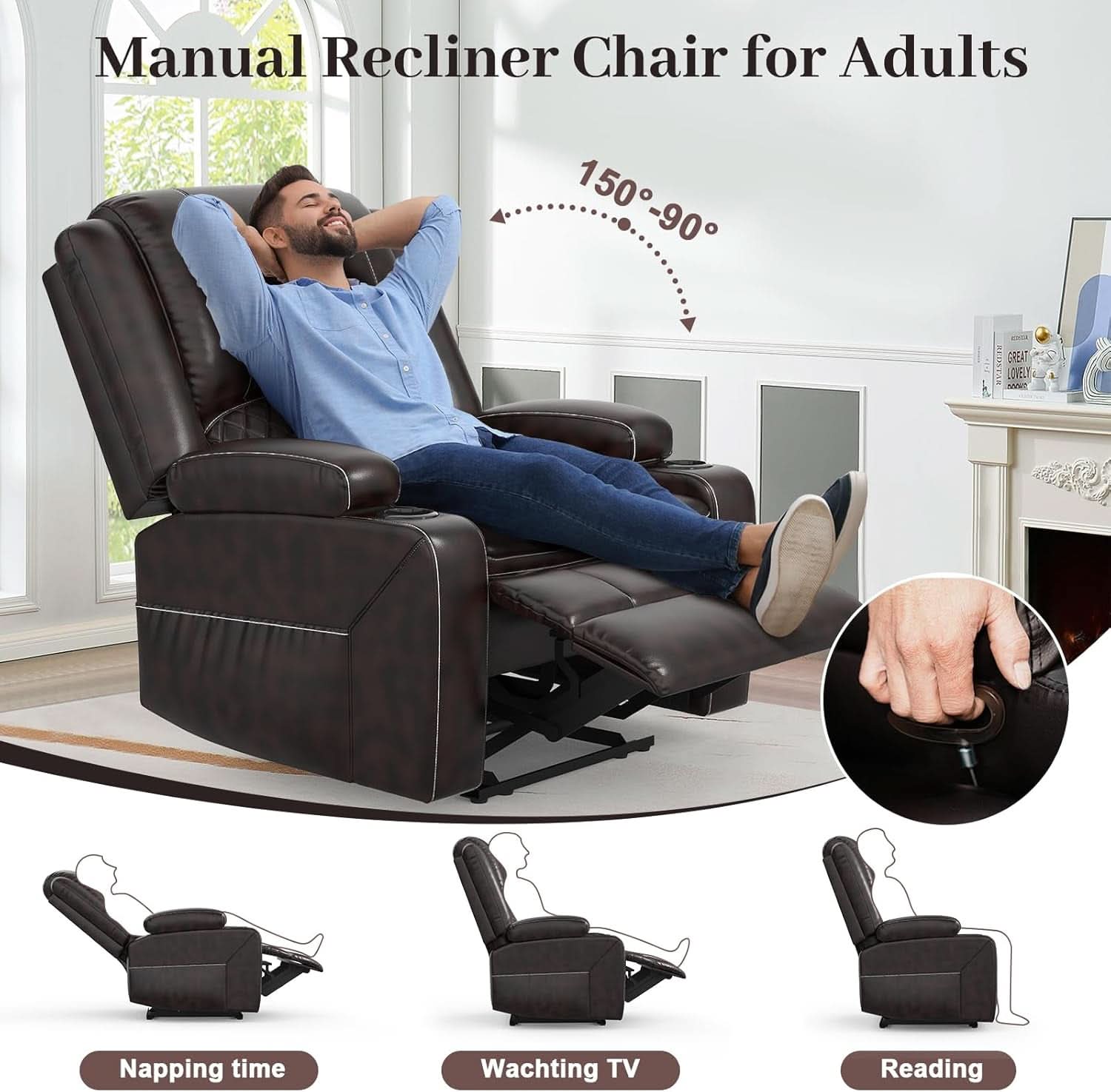 Grey Leather Reclining Loveseat Set With Console And Chairs