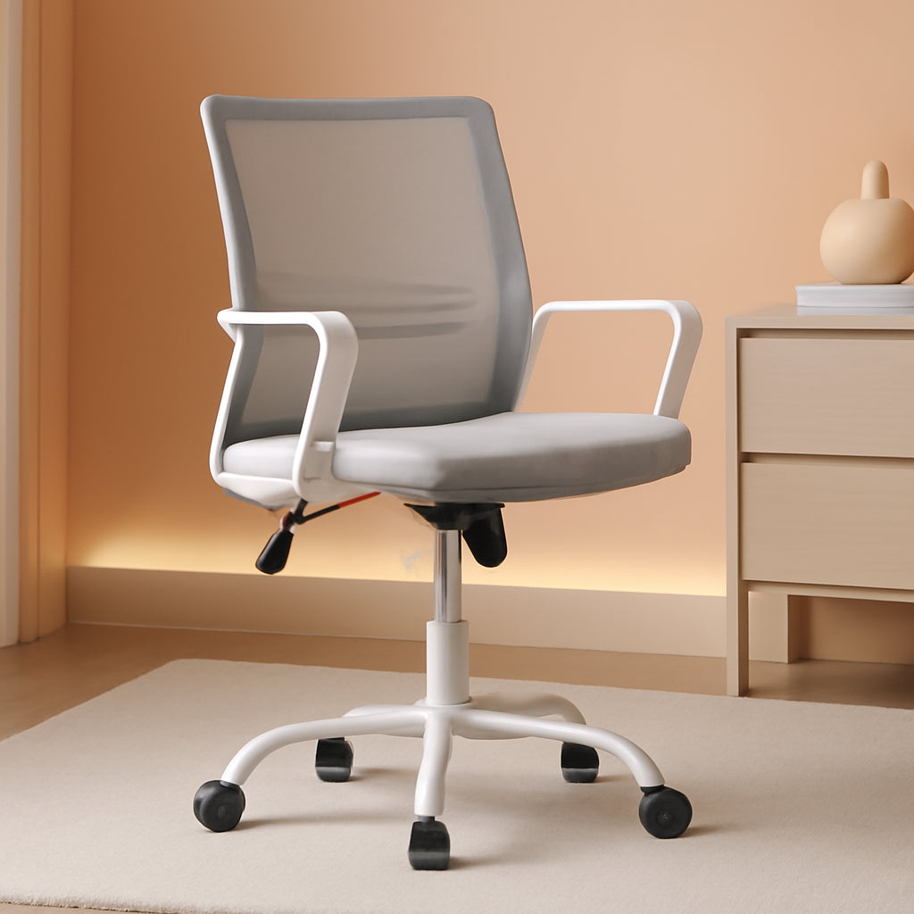 Grey Mesh Ergonomic Office Chair With Durable Wheels