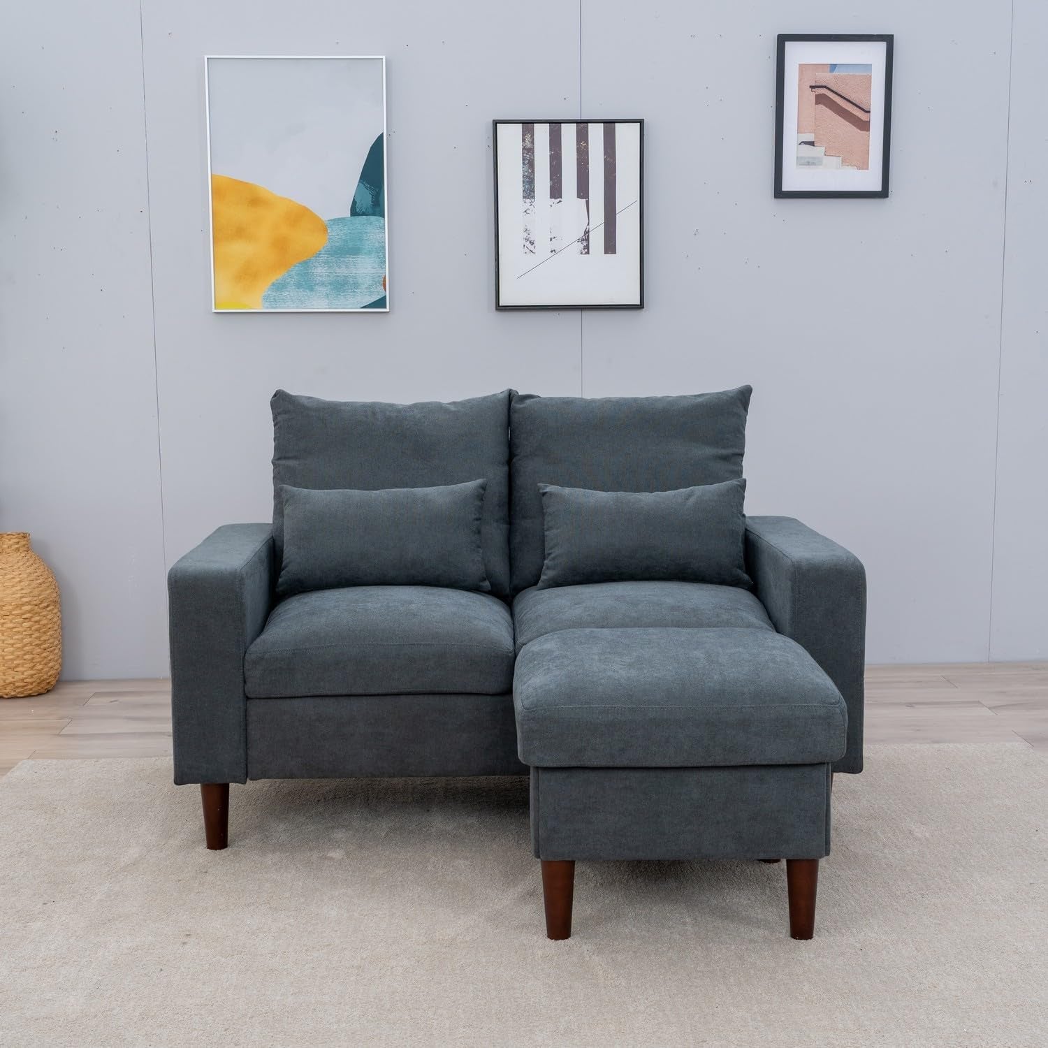 Grey Modern Sofa Set 2 Seater Sectional For Living Room