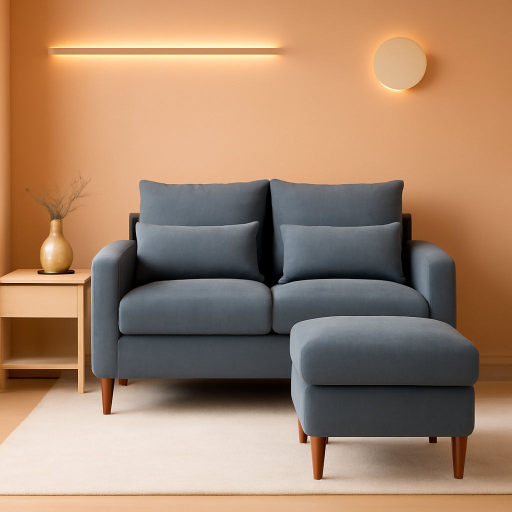 Grey Modern Sofa Set 2 Seater Sectional For Living Room