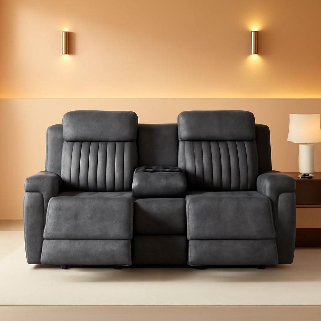 Grey Power Reclining Sofa With Zero Gravity USB Ports