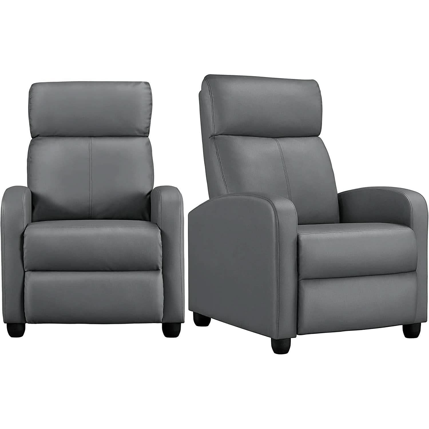 Grey Recliner Chairs Set Of 2 For Living Room Comfort