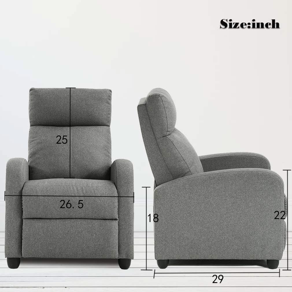 Grey Recliner Massage Chair With Lumbar Support Living Room