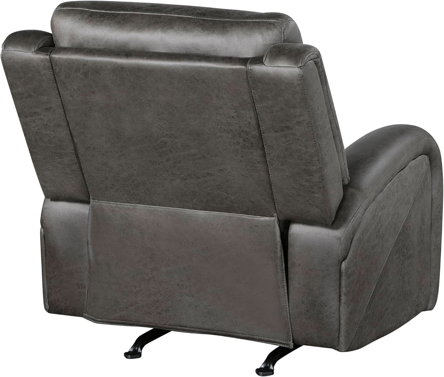 Grey Rocker Recliner Chair With Manual Recline Living Room