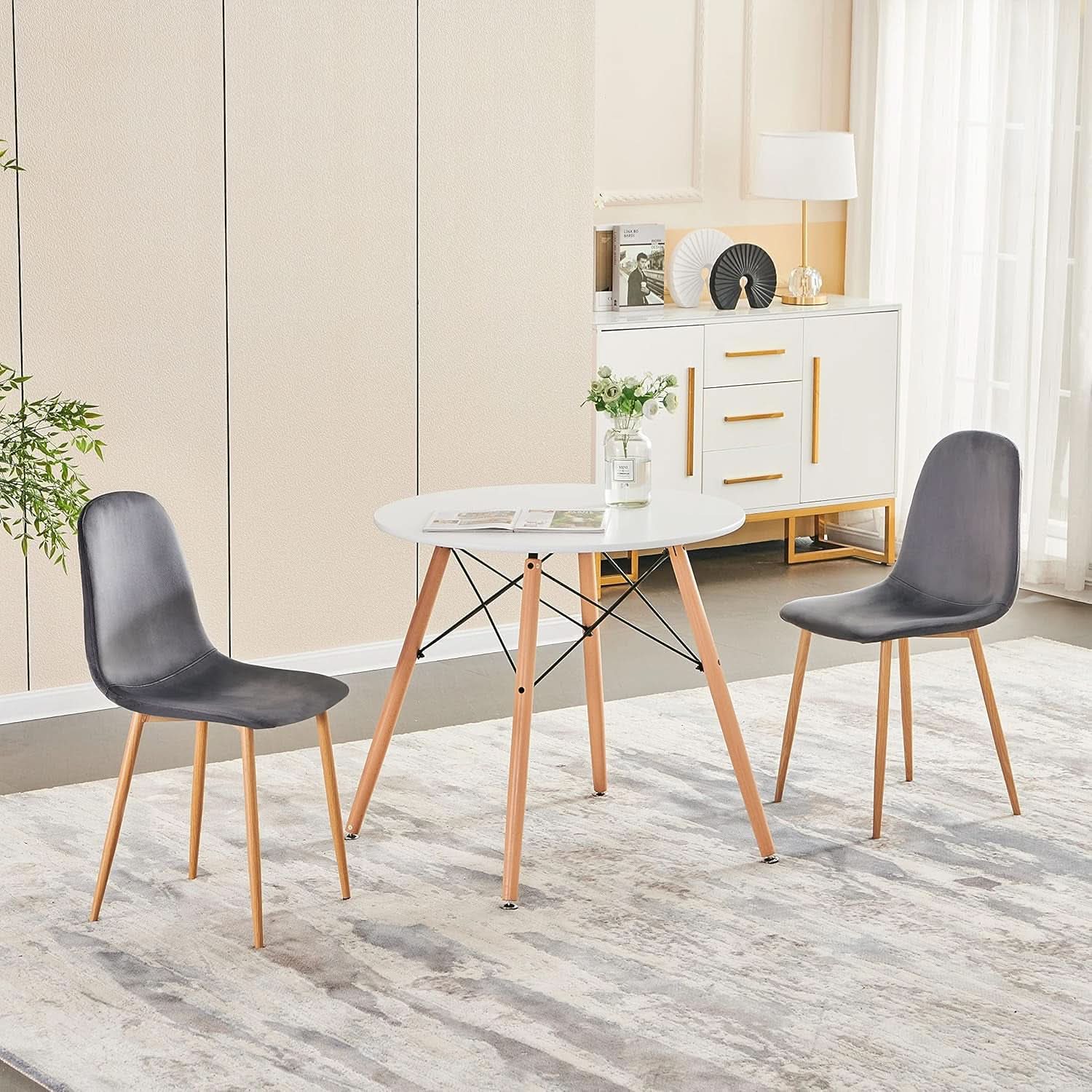 Grey Velvet Dining Chairs Set Of 4 For Dining Room