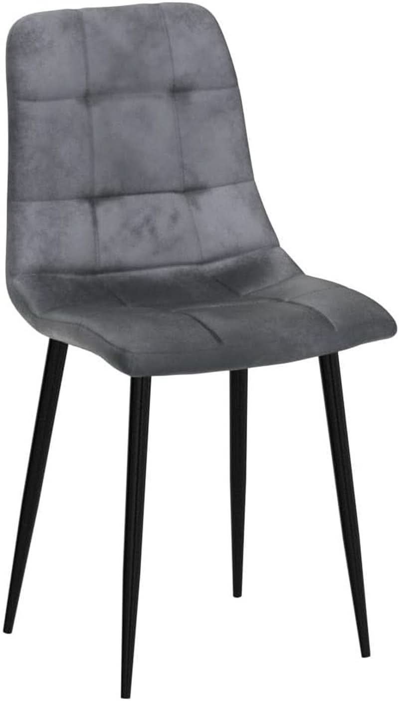 Grey Velvet Dining Chairs Set Of 4 With Metal Legs