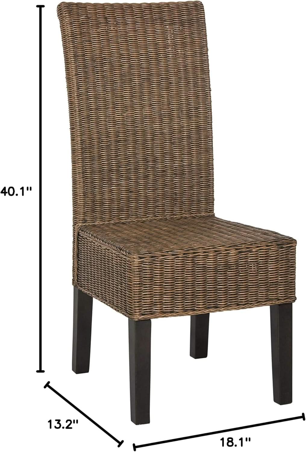 Grey Wicker 18 Inch Dining Chair Safavieh Home Collection