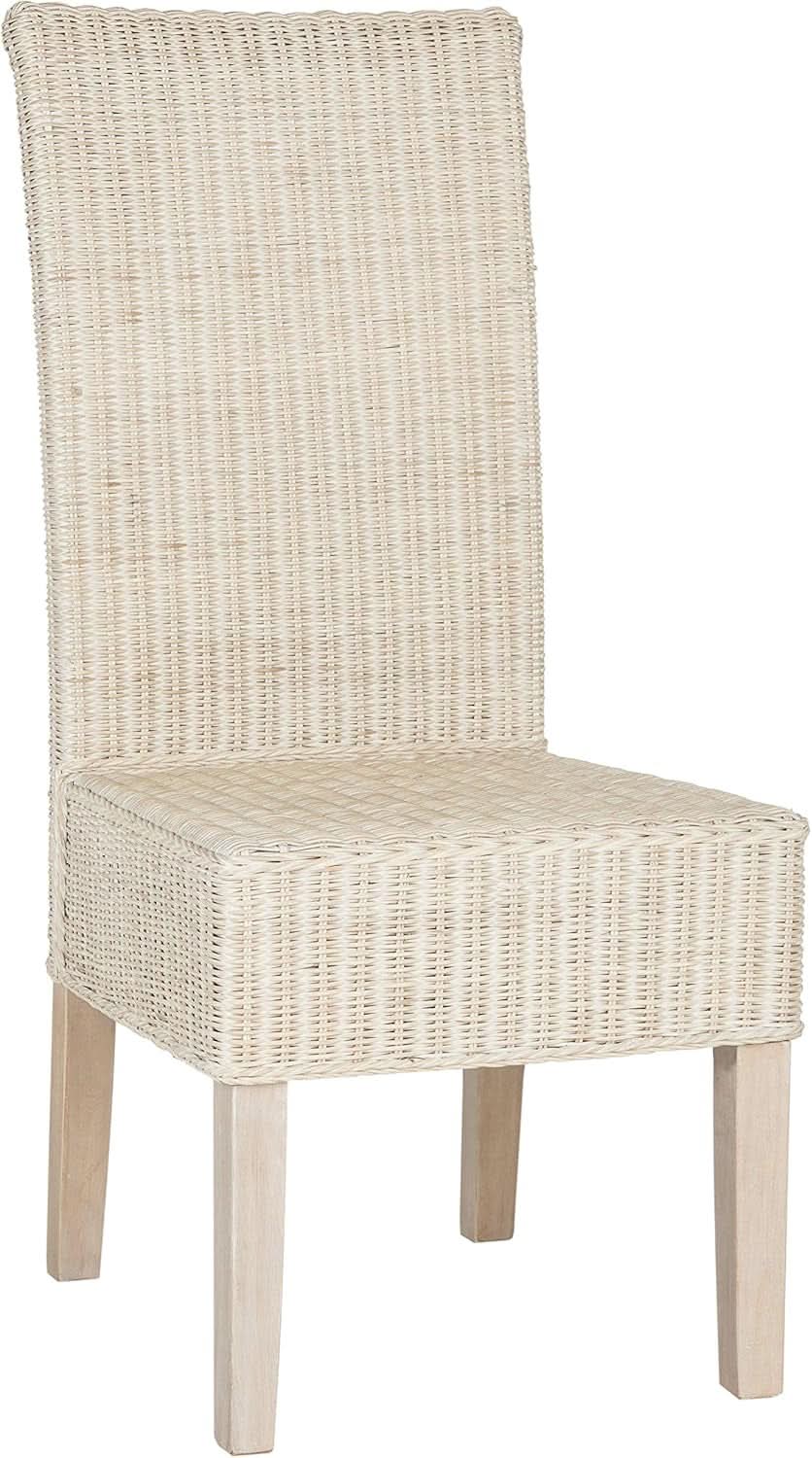 Grey Wicker Rattan 18 Inch Dining Chair For Living Room Safavieh