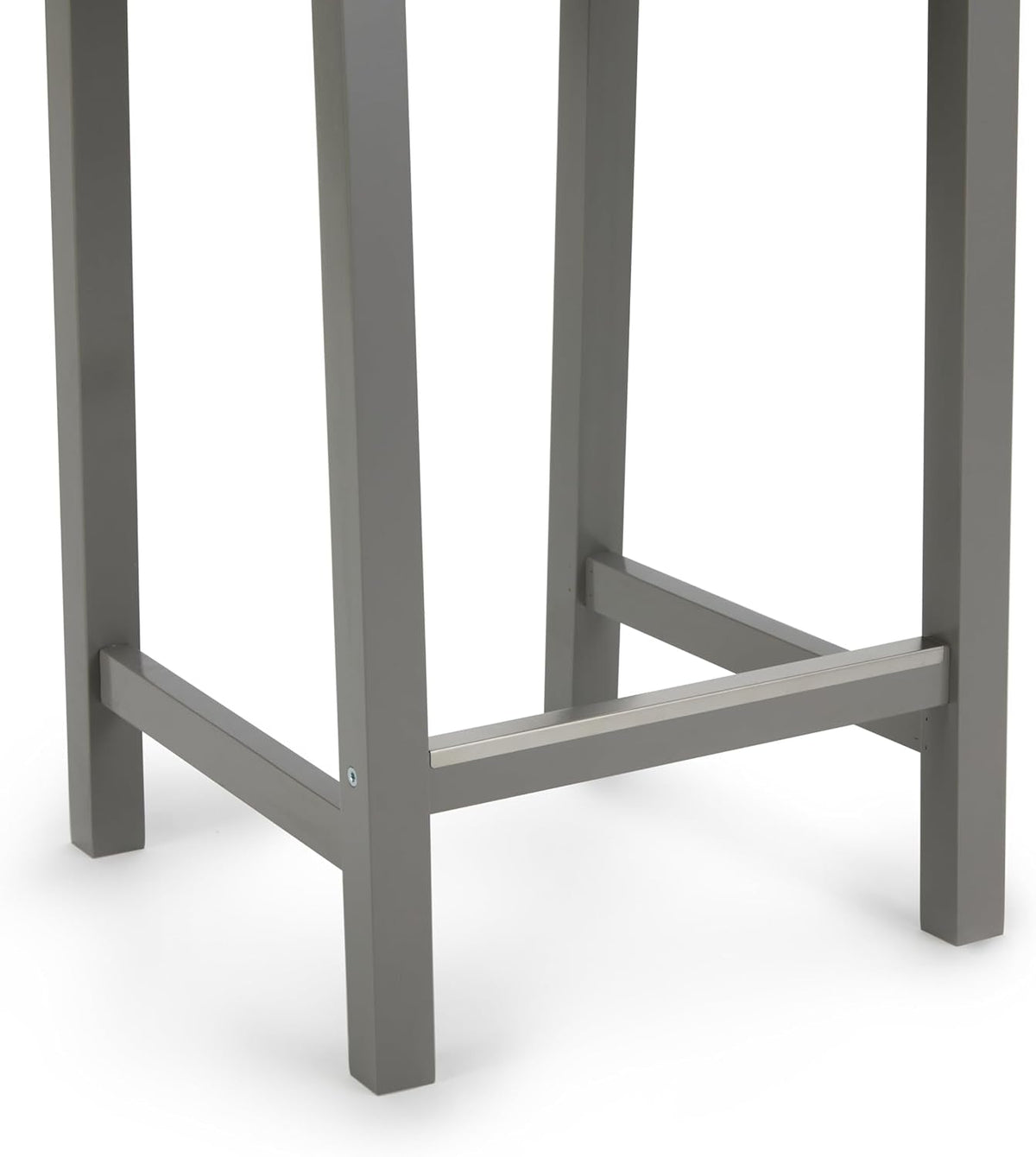 Grey Wooden Bar Stool With Backrest, 34.6 Inch Counter Height, Set Of 2