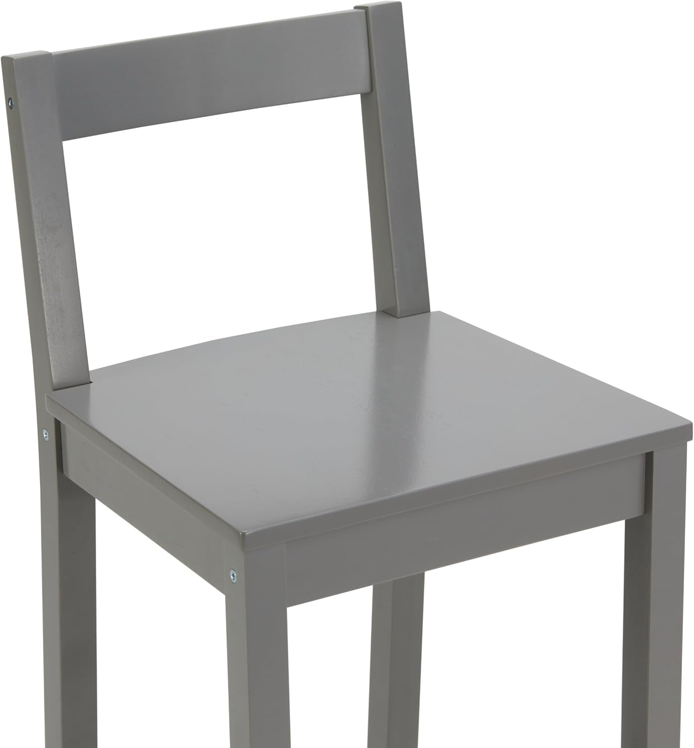 Grey Wooden Bar Stool With Backrest, 34.6 Inch Counter Height, Set Of 2