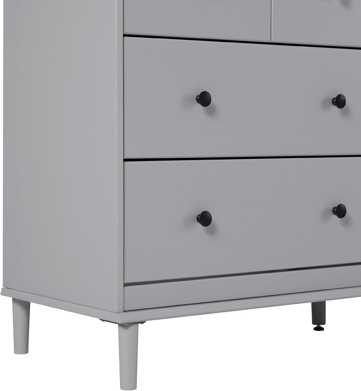 Greyish Handcrafted Solid Pine Dresser With Six Drawers