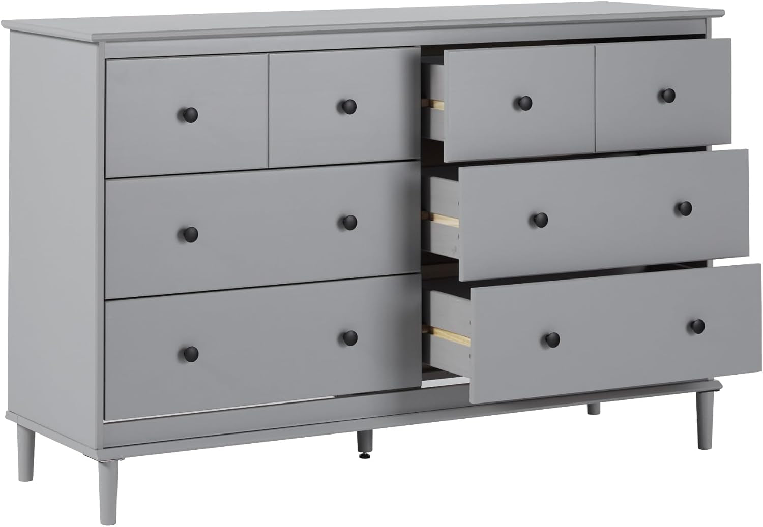 Greyish Handcrafted Solid Pine Dresser With Six Drawers