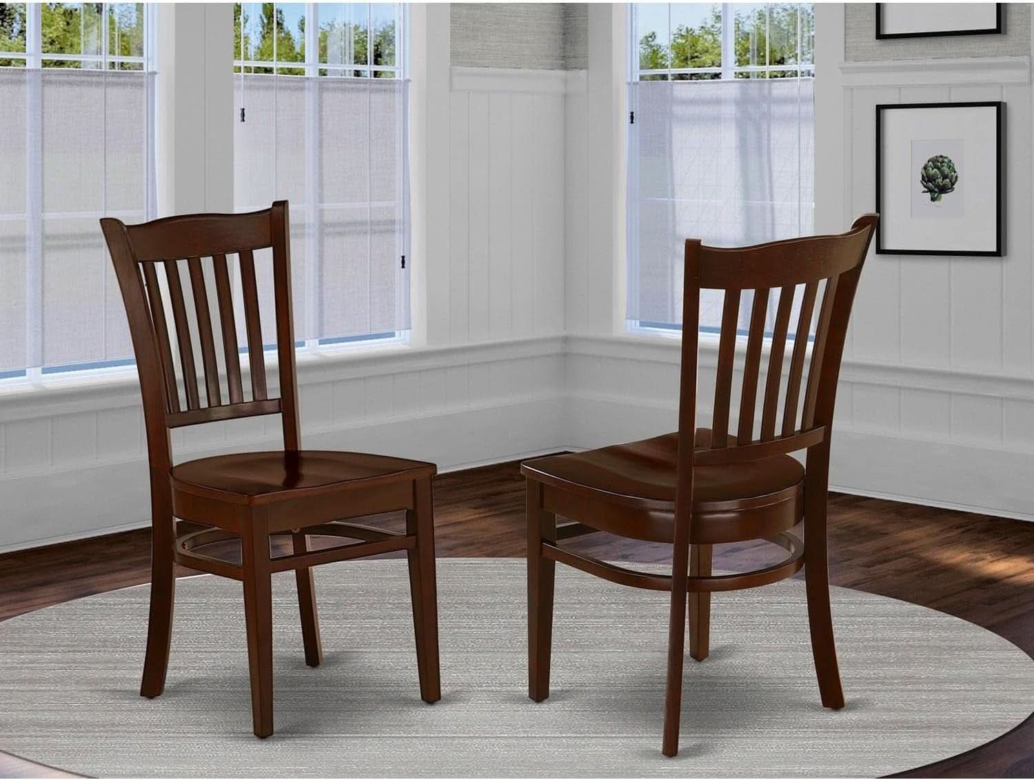 Groton Dining Room Chairs Mahogany Slat Back Set Of 2