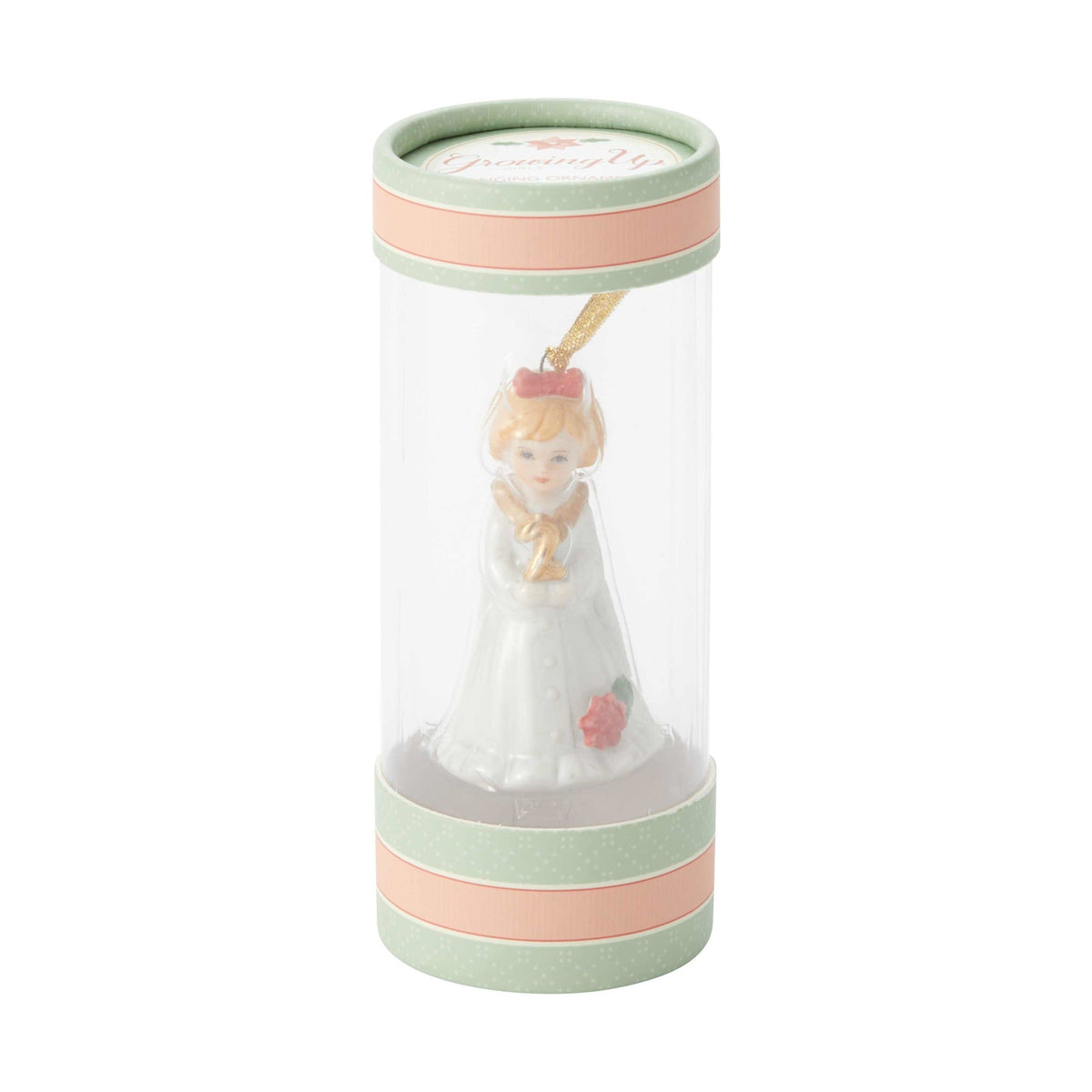 Growing Up Girl Ornament - Blonde Age 2